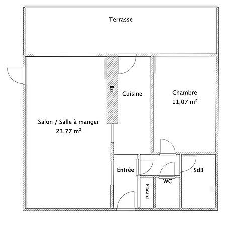 Apartment 2 Pieces 52m2 Clim Parking Terrasse *